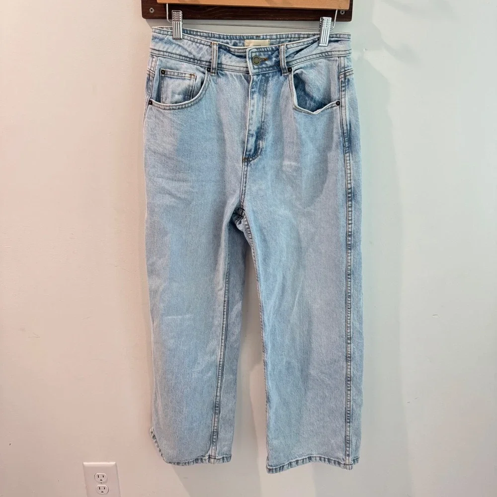 Sezane Denim Light Wash High Waisted Straight Leg Jeans Blue Size 40 FR 8 US